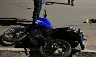 Colis&atilde;o frontal entre moto e carro deixa motociclista gravemente ferido em Coxim
