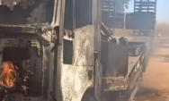 Caminh&atilde;o pega fogo na regi&atilde;o da Col&ocirc;nia Paredes em Rio Verde (MS)
