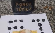 For&ccedil;a T&aacute;tica desarticula "disk droga" e fecha ponto de tr&aacute;fico em Coxim