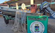 Dupla &eacute; autuada por pesca predat&oacute;ria no Rio Taquari ap&oacute;s flagrante durante fiscaliza&ccedil;&atilde;o da PMA