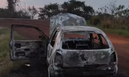 Irm&atilde;os s&atilde;o presos suspeitos de homic&iacute;dio ap&oacute;s corpo carbonizado ser encontrado em carro na BR-163
