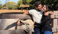 Z&eacute; Felipe e Ana Castela surgem agarradinhos no campo