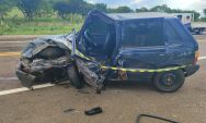 Acidente grave entre Fiorino e Uno deixa motorista ferido na BR-359, entre Coxim e Alcin&oacute;polis
