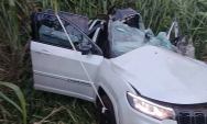 Acidente entre tr&ecirc;s carretas e Jeep na BR-163 mata motorista de 77 anos entre Caarap&oacute; e Dourados
