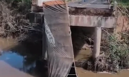 Ponte cai durante passagem de carreta, semanas ap&oacute;s ser "engolida" por rio