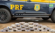 PRF apreende 160 kg de min&eacute;rio de prata em caminh&atilde;o boliviano na BR-262
