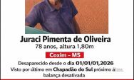  44 dias: Idoso Coxinense com Alzheimer segue desaparecido 