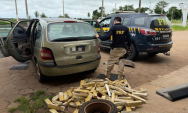 Fiscaliza&ccedil;&atilde;o na BR-267 apreende 79 kg de maconha em ve&iacute;culo e motorista &eacute; preso
