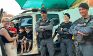 Pol&iacute;cia Militar participa de anivers&aacute;rio de pequeno admirador em Coxim
