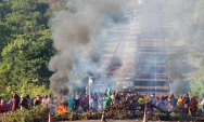 Sem-terra bloqueiam BR-163 em Campo Grande na madrugada desta sexta-feira
