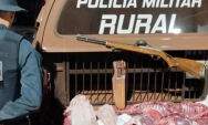 Homem &eacute; preso com carne de jacar&eacute; e javali, arma e muni&ccedil;&otilde;es na zona rural em MS