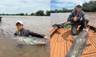 Adolescente pesca pela primeira vez pintado de 1,60 metro e 40 kg em rio de MS