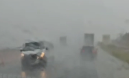 Chuva com granizo e ventos fortes atinge trecho da BR-163 entre Bandeirantes e Jaraguari
