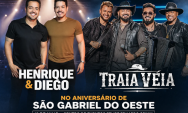 Dupla Henrique e Diego e banda Traia V&eacute;ia se apresentam no anivers&aacute;rio de S&atilde;o Gabriel do Oeste
