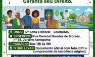 Biometria eleitoral: eleitores de Coxim devem regularizar cadastro para garantir direito ao voto