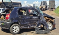 Acidente em cruzamento da BR-163 deixa motorista ferido em S&atilde;o Gabriel do Oeste
