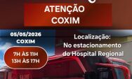 Doe sangue, salve vidas: Hemocentro m&oacute;vel chega a Coxim e pede solidariedade da popula&ccedil;&atilde;o