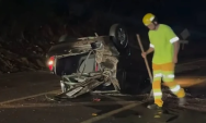 Motorista escapa sem ferimentos graves ap&oacute;s carro rec&eacute;m-comprado capotar na BR-163, em Rio Verde 