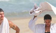 Bruna Marquezine e Shawn Mendes esbanjam sintonia em dia de praia