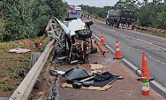 Motorista de Fiorino morre em grave acidente na BR-163 entre Rio Verde e S&atilde;o Gabriel do Oeste
