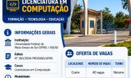 UFMS abre 40 vagas para Licenciatura em Computa&ccedil;&atilde;o no Campus de Coxim