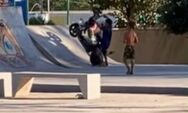 Pista de skate rec&eacute;m-inaugurada em Coxim vira palco para manobras com bicicleta el&eacute;trica 