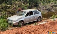 Veículo sai da pista na Estrada Transpantaneira em Coxim, mas ocupantes saem ilesos