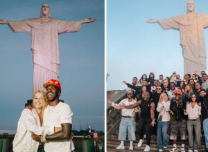 Virginia e Vini Jr. refor&ccedil;am o amor e posam juntos no Cristo Redentor