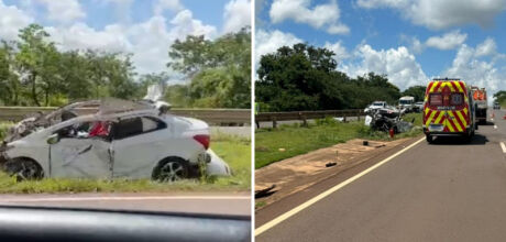 Idoso fica em estado grave ap&oacute;s acidente na BR-163 em Mato Grosso do Sul