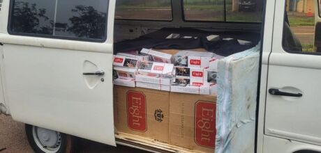 Kombi com cigarros contrabandeados &eacute; apreendida em MS a caminho de SP
