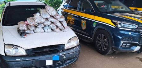 PRF apreende 11,19 kg de maconha durante abordagem na BR-163, em Coxim