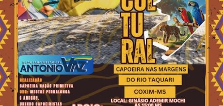 1&ordm; Interc&acirc;mbio Cultural "Capoeira &agrave;s Margens do Taquari" acontece dia 21 de junho em Coxim 