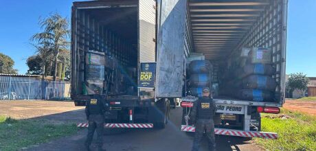 Dois caminh&otilde;es com produtos de contrabando s&atilde;o apreendidos em Campo Grande
