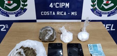 Pol&iacute;cia Militar prende casal por tr&aacute;fico de drogas em Costa Rica
