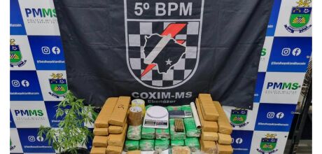 A&ccedil;&atilde;o da For&ccedil;a T&aacute;tica desmonta esquema de tr&aacute;fico e apreende mais de 24 kg de drogas em Coxim