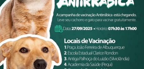 Coxim prepara grande mobiliza&ccedil;&atilde;o na Campanha de Vacina&ccedil;&atilde;o Antirr&aacute;bica 2025