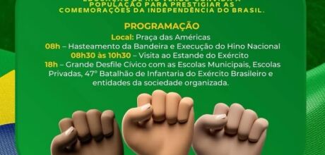 Rio Verde de Mato Grosso
prepara programa&ccedil;&atilde;o especial para o Dia da Independ&ecirc;ncia