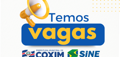 Prefeitura de Coxim
divulga novas vagas de
emprego dispon&iacute;veis no Sine
