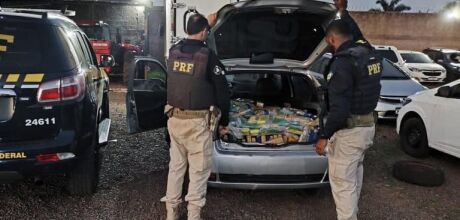 PRF apreende 590 kg de maconha ap&oacute;s persegui&ccedil;&atilde;o na BR-060 em Campo Grande
