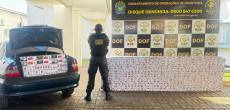 Vectra com dois mil pacotes de cigarros contrabandeados &eacute; apreendido na BR-267
