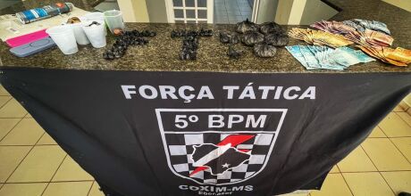 For&ccedil;a T&aacute;tica prende casal suspeito de tr&aacute;fico de drogas e aliciamento de adolescente em Coxim