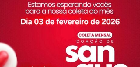 Hemosul convoca doadores de Coxim para coleta de sangue no dia 3 de fevereiro