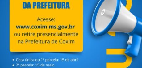 Carn&ecirc; do IPTU 2026 j&aacute; est&aacute; dispon&iacute;vel e pagamento contribui para investimentos em Coxim