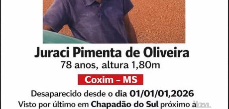  44 dias: Idoso Coxinense com Alzheimer segue desaparecido 