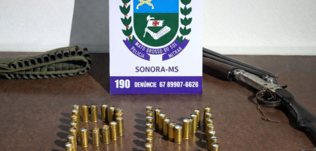 Pol&iacute;cia Militar apreende espingarda na zona rural de Sonora
