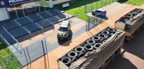 PRF apreende 220 pneus contrabandeados e prende motorista em Dourados
