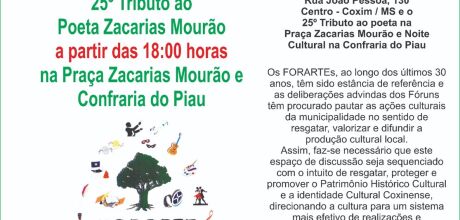 Coxim celebra arte, cultura e mem&oacute;ria em grande evento: popula&ccedil;&atilde;o &eacute; convidada para o 25&ordm; Forart