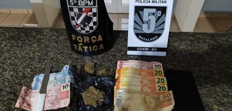 For&ccedil;a T&aacute;tica intensifica combate ao tr&aacute;fico e prende suspeito com drogas em Coxim