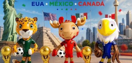 Rumo &agrave; Copa do Mundo 2026: conhe&ccedil;a os mascotes que representar&atilde;o os tr&ecirc;s pa&iacute;ses-sede