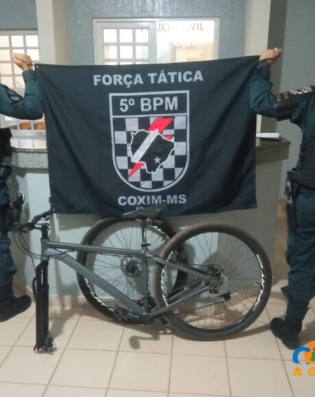 For&ccedil;a T&aacute;tica recupera bicicleta furtada e prende homem por recepta&ccedil;&atilde;o em Coxim
